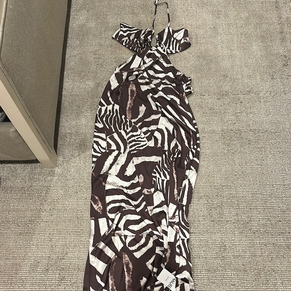 Haute Monde Black and White Halter Sundress